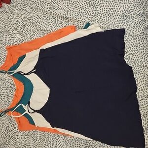 Lot Of 4 Old Navy Camisoles in Navy, Teal, and Orange, White
